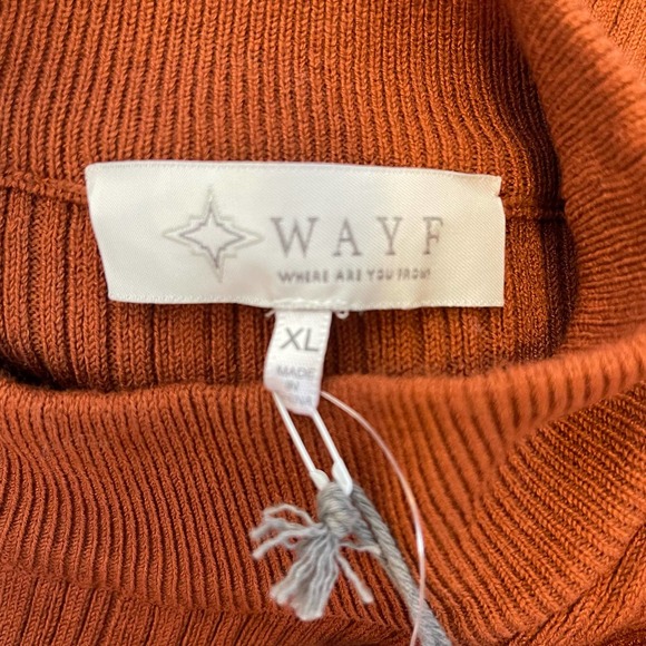 Wayf Brown Rust Sleeveless Mock Neck Midi Dress NWT Size XL - Picture 6 of 7